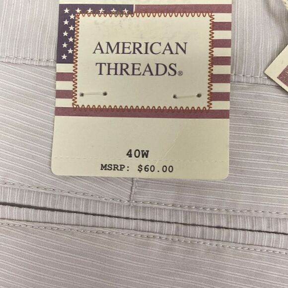 NWT Men’s American Threads Weathered Vintage Look Beige Shorts Size 40W - Picture 5 of 6
